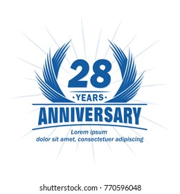 28 years design template. Anniversary vector and illustration template.