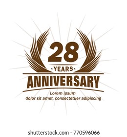 28 years design template. Anniversary vector and illustration template.