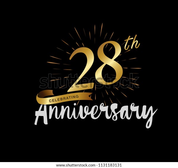 28 Years Gold Anniversary Celebration Simple Stock Vector (Royalty Free ...