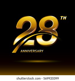 28 years golden anniversary logo celebration