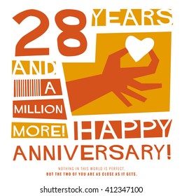 28 Years Happy Anniversary (Vector Illustration Concept Design)