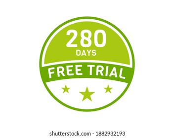 280 days free trial. 280 day Free trial badges