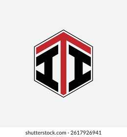 280 a rectangle polygon hexagon shape alphabet word letter geometric educational learning logo I I
