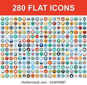 280 Universal Flat Icons - Shutterstock ID 314693087