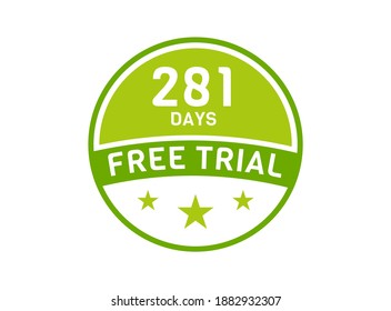 281 days free trial. 281 day Free trial badges