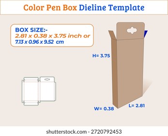 2,81 x 0,38 x 3,75 Polegadas 8 Pedaços de Caixa de Caneta Colorida