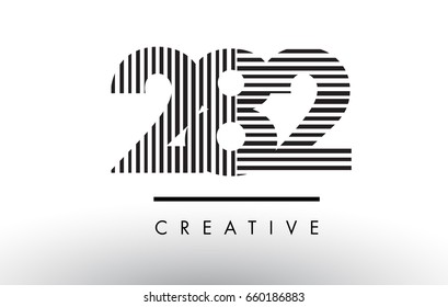 282 Black and White Number Logo Design with Vertical and Horizontal Lines.