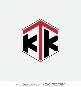 282 a rectangle polygon hexagon shape alphabet word letter geometric educational learning logo K K