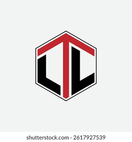 283 a rectangle polygon hexagon shape alphabet word letter geometric educational learning logo L L