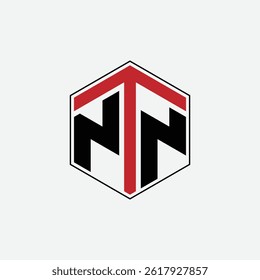 285 a rectangle polygon hexagon shape alphabet word letter geometric educational learning logo N N