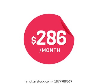 286 Dollar monatlich. 286 USD Monatlicher Aufkleber