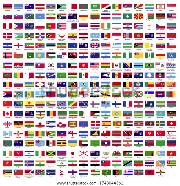 287 Country Flag Vector Flat Icons Stock Vector (Royalty Free ...