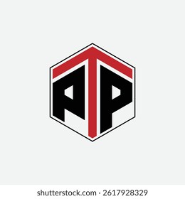 287 a rectangle polygon hexagon shape alphabet word letter geometric educational learning logo P P