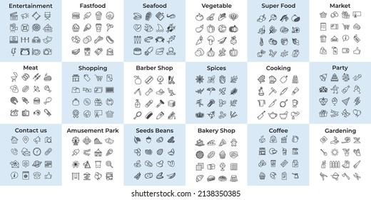 288 plantilla de símbolo de conjunto de iconos para ilustración vectorial de colección de diseño gráfico y web