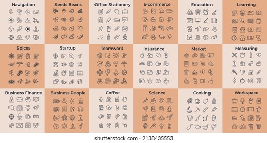288 plantilla de símbolo de conjunto de iconos para ilustración vectorial de colección de diseño gráfico y web