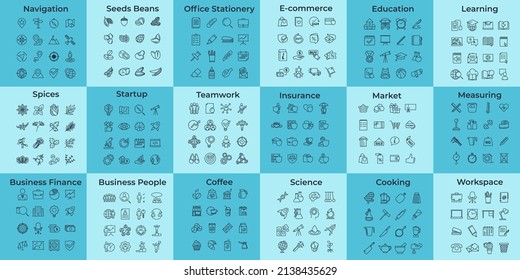 288 plantilla de símbolo de conjunto de iconos para ilustración vectorial de colección de diseño gráfico y web