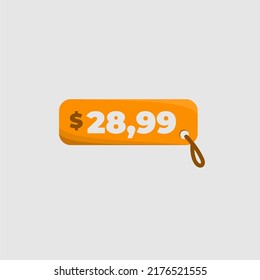 $28.99 price tag icon vectorized orange