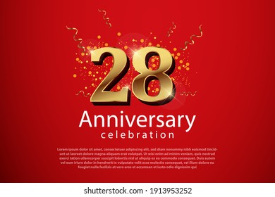 28th anniversary background with 3D number illustration