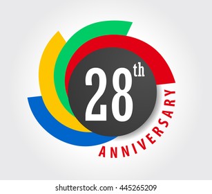 28th Anniversary celebration background, 28 years anniversary card illustration - vector eps10