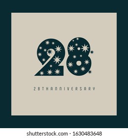 28th anniversary logo, 28 years of celebration with bold letter design