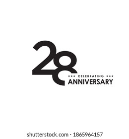 28th anniversary logo design vector template