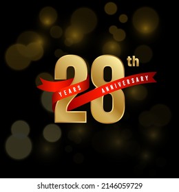 28th Anniversary logotype. Anniversary celebration template design for booklet, leaflet, magazine, brochure poster, banner, web, invitation or greeting card. Vector illustrations.