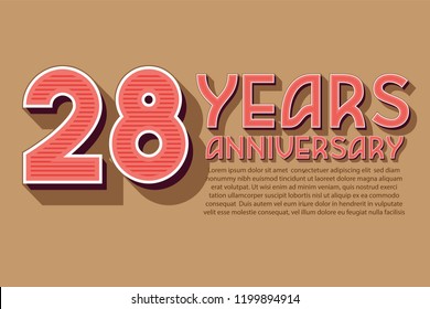 28th Anniversary numbers. background for anniversary