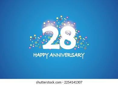 28º aniversario sobre fondo azul