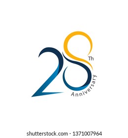 28th Anniversary Vector Template Design Illustration