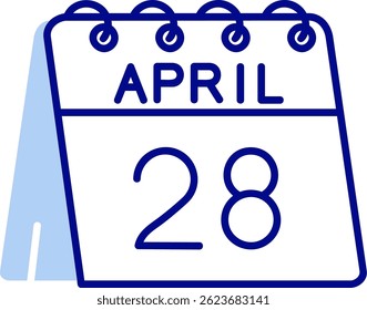 28th of April Line vector Icon Design