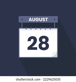 28. August Kalendersymbol. 28. August Kalendertag Monat Symbol, Vektorgrafik