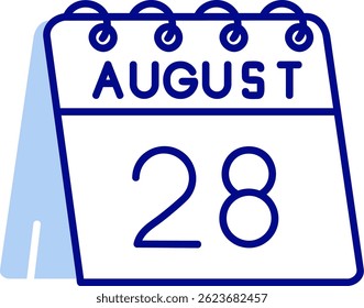 28. August Linie Vektor Icon Design