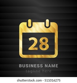 28th Calendar Gold and Black silk fashion premium icon / Logo