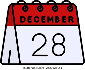 28th of December Line vector Icon Design