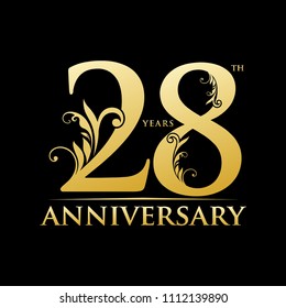 28th Gold Anniversary Logo Abstract Classy Stock Vector (Royalty Free ...