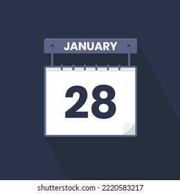 28th January calendar icon. January 28 calendar Date Month icon vector illustrator