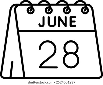 28 de junho Linha vetor Ícone Design