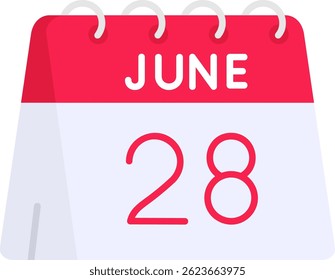28. Juni Linie Vektor Icon Design