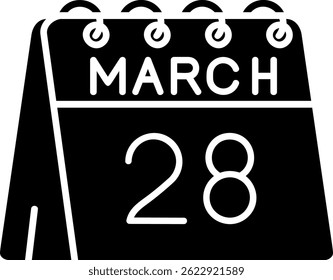 28th of March Line vector Icon Design