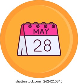 28. Mai Linie Vektor Icon Design