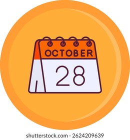 28. Oktober Line Vektor Icon Design