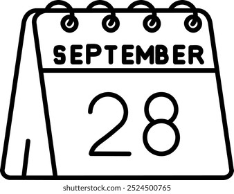 28th of September Line vector Icon Design