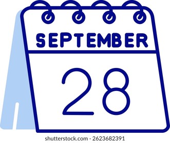 28 de septiembre Línea Vector Icon Design