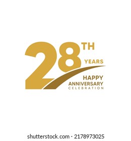 28th year anniversary design template. vector template illustration