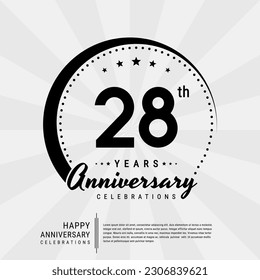28. Jubiläumsdesign-Vorlage. Vektorgrafik