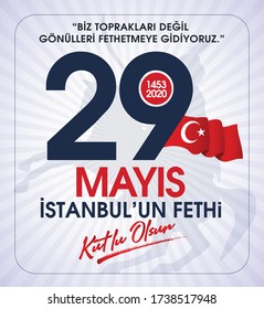 29 Mayıs 1453 istanbul'un Fethi Kutlu Olsun, Tebrik Kartı Translation: 29 may Day is Happy Conquest of Istanbul. Turkish holiday greeting card. 