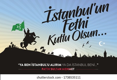 29 Mayıs 1453 istanbul'un Fethi Kutlu Olsun, Tebrik Kartı Translation: 29 may Day is Happy Conquest of Istanbul. Turkish holiday greeting card. 