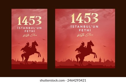 29 Mayıs 1453 istanbul'un Fethi Kutlu Olsun, Translation: 29 may Day is Happy Conquest of Istanbul. Fall of Constantinople in 1453. Sultan Mehmed the Conqueror (Fatih Sultan Mehmed)