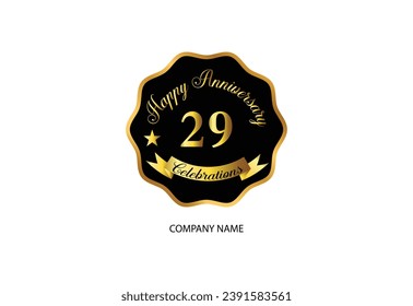 29 anniversary celebration logotype with handwriting golden color elegant design