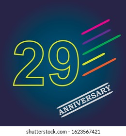 29 anniversary celebration vector concept template design illustration